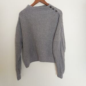 En Thread Merino Wool Blend Sweater Gray Size Large
